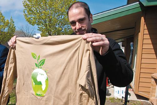 On Earth Day, April 22, West Allis Mayor Dan Devine was also on hand helping with the tree planting  ceremony and received an Earth Day T-shirt. 