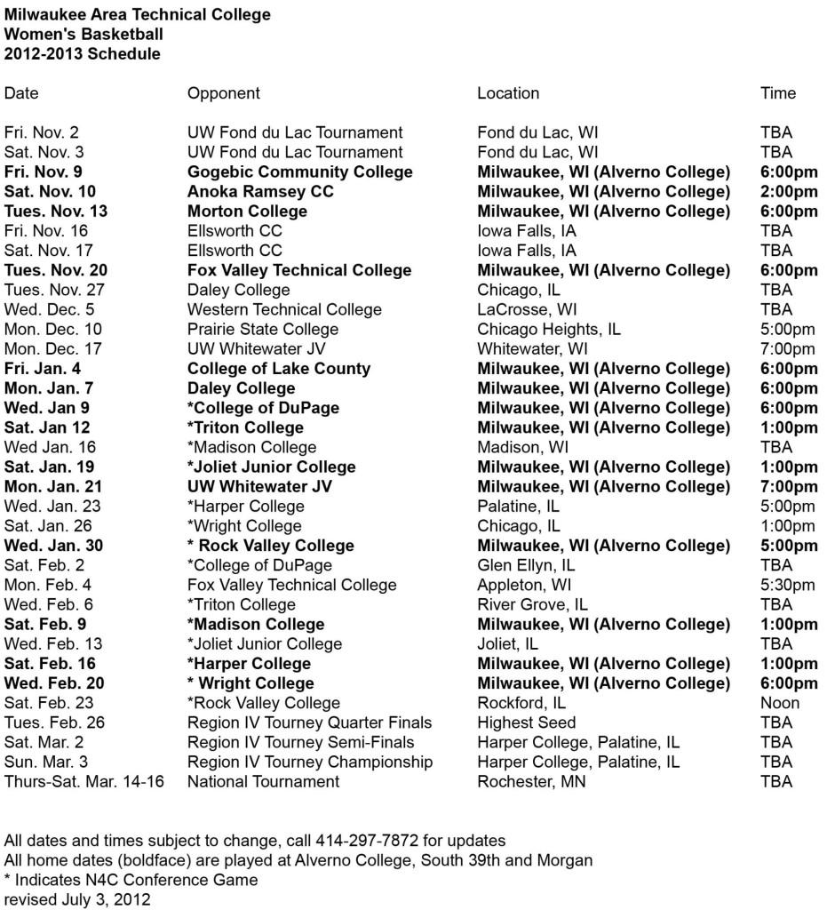 MATC+2012-2013+Womens+Basketball+Schedule