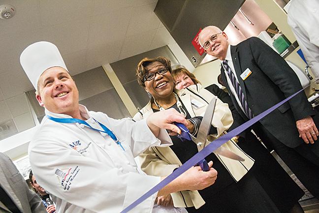 Ribbon cutting ceremony in the School of Pre-College Education food labs  on Feb. 19 presented the renovated, state-of-the-art classroom and labs are located in Rom C236 on the Downtown Milwaukee campus. 