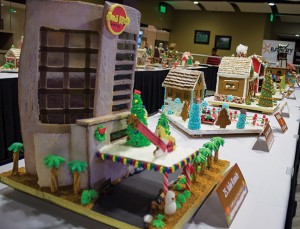 Finished gingerbread houses after judging await their transfer to the Milwaukee Public Market for display and the award ceremony.