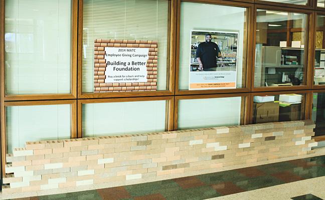 Building a Better Foundation bricks are displayed at MATCs Downtown campus.