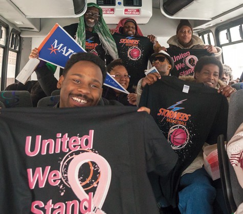 Fans jump on bus, then out of their seats