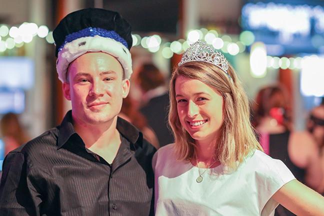 Shaun Hoekman (L) and Leila Kane are this year’s Downtown Milwaukee campus Grand Ball king and queen. They were both sponsored by the Biotechnology Network Club.

