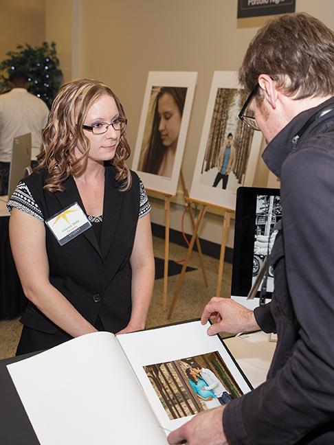 Victoria Mohr, Photography student, enjoyed hearing feedback from the many Portfolio Night guests.