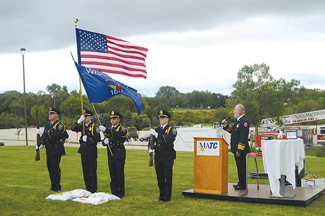 Oak Creek campus had a ceremony on Sept. 11 to remember the tragedy that hit our nation. James Gasiorowski, Matt Borchardt, Fernando Bustos, and James Enters were the Color Guard. Russ Spahn sings the national anthem.