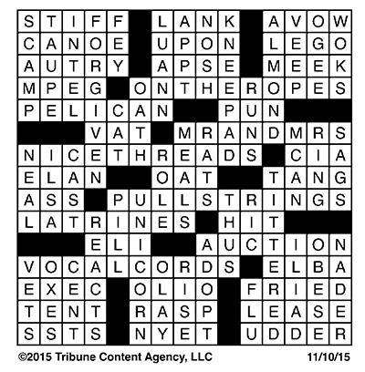 Answers for the crossword puzzle, no cheating!