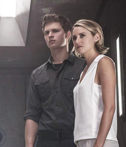Ansel Elgort and Shailene Woodley in The Divergent Series: Allegiant. 