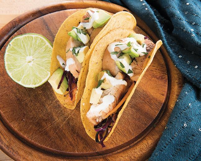 Thai-Mexican fusion tacos are packed with veggies and are gluten free.