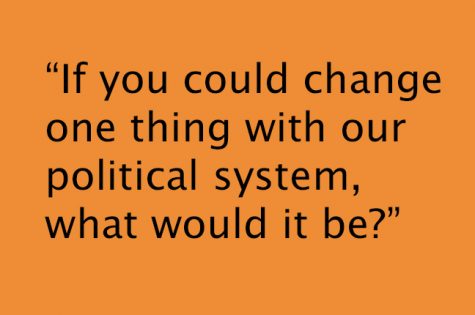“If you could change one thing with our political system, what would it be?”
