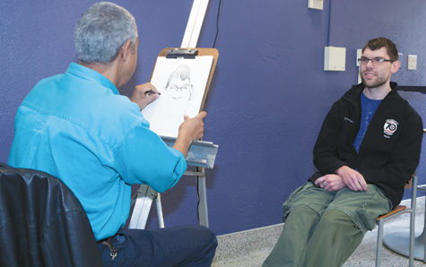 Students catch a sketch at West Allis campus