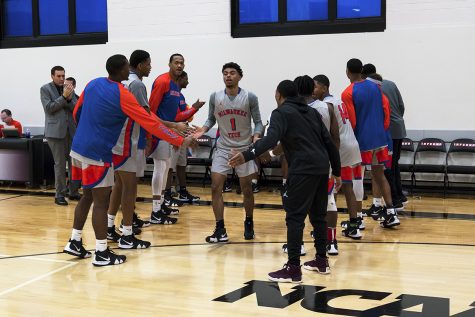 Jason Webb Jr. being announced before the Stormers game versus Waubonsee Community College.