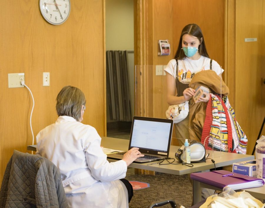 Student Ariel Griffin Gets Ready for her Covid test at the Downtown MATC Campus. 

The campus continues to offer free Covid-19 testing for students and employees. Asymptomatic screenings are conducted by medical professionals with Froedtert & the Medical College of Wisconsin Workforce Solutions. Testing is conducted on Tuesdays at the Downtown Campus from 9 a.m. to 2 p.m. Registration is required. For more information or to make an appointment go to: matc.edu/coronavirus . 