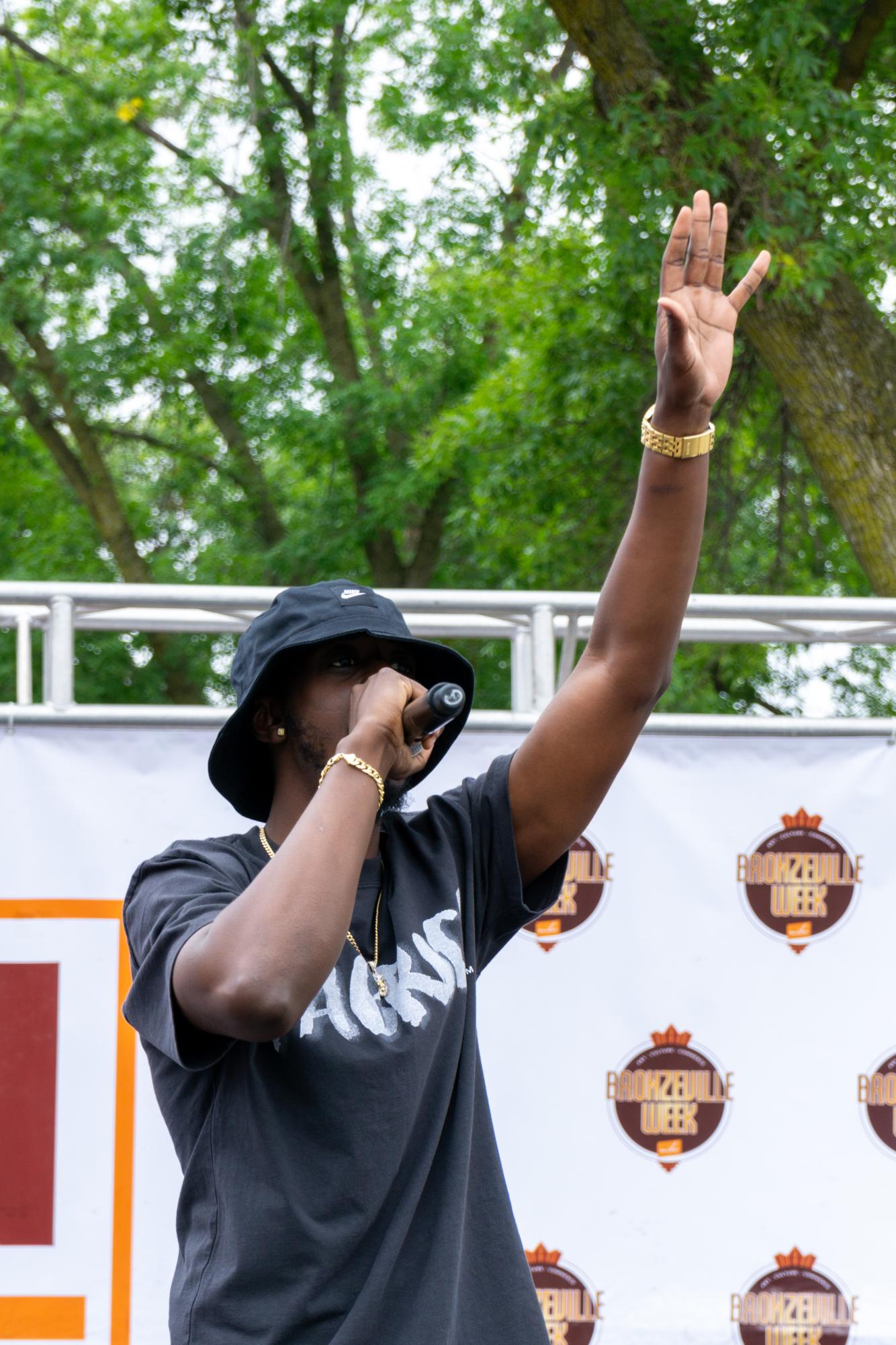 B.Justice performing on the main stage at the Bronzeville Cultural & Arts Festival in Milwaukee on August 6.