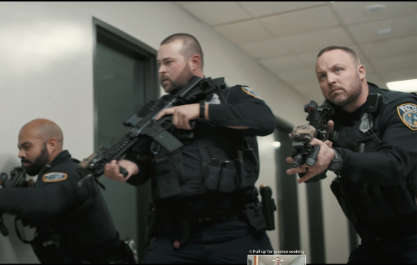 Screenshot from Public Safety’s Active Shooter Training Video shows Milwaukee Police Department helping MATC staff prepare for an active shooter incident.