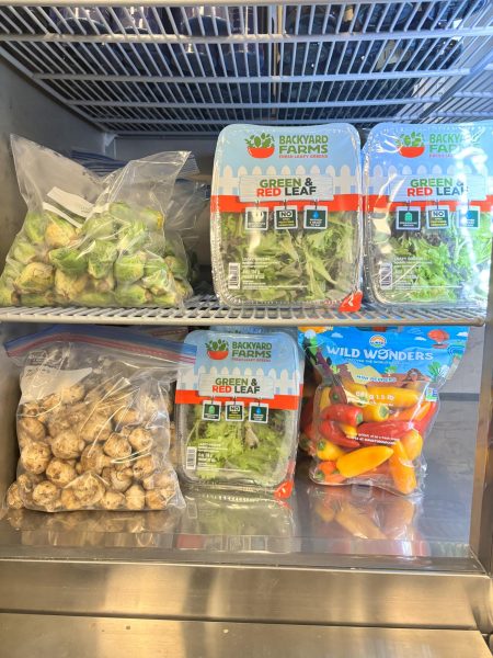The Food Pantry offers students healthy choices like these bags of vegetables.