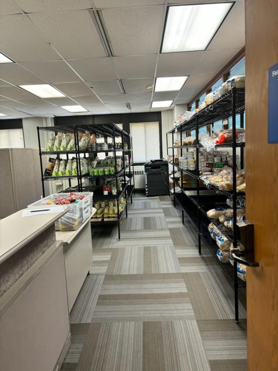 M324 is the temporary location of the Downtown Campus Food Pantry.