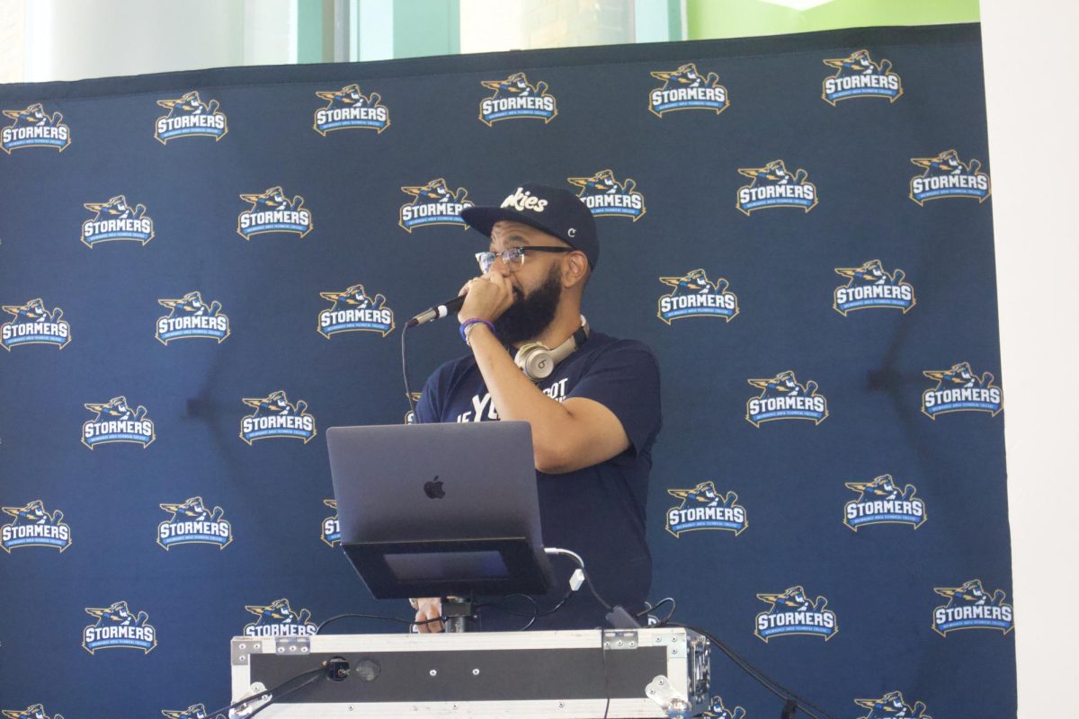 A DJ playing new generation music encouraged some people to dance at the first Wednesday Wild Out event at the Downtown Campus. 