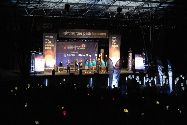 A view of the stage at the Leukemia & Lymphoma Society’s Light the Night event.