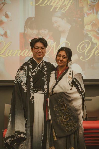 Chinese Lunar New Year participants wearing traditional dress 
