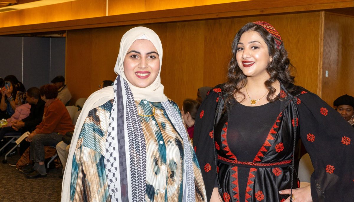 Advanced cosmetology graduate Rana Sultan poses with her model for her “Middle Eastern Princess” theme for MATC’s The Edge: A Beauty Showcase. December 11, 2024. 
