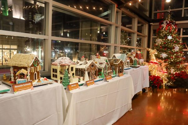 Baking and Pastry students' gingerbread houses on display at the Milwaukee Public Market. December 11, 2024. 