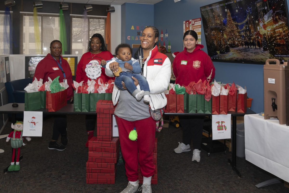 A holiday celebration in Little Stormers Village at the Downtown Campus on December 17, 2024.