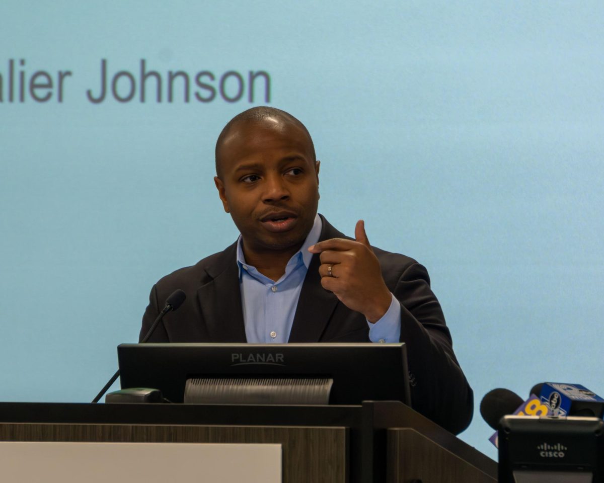 Milwaukee Mayor Cavalier Johnson speaks during MATC’s Dr. Martin Luther King Jr. birthday celebration on January 15, 2025. 