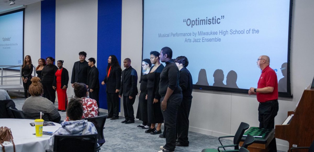 Milwaukee High School of the Arts’ Jazz Ensemble performs “Optimistic” during the MATC Dr. Martin Luther King Jr. nirthday celebration on January 15, 2025. 