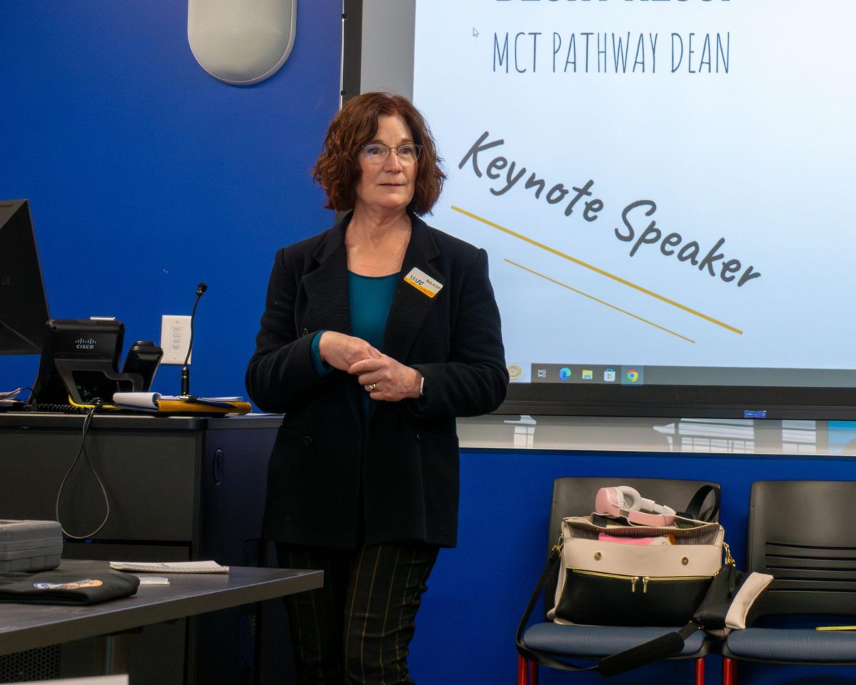 Manufacturing, Construction & Transportation (MCT) Pathway’s Dean, Becky Alsup-Kingery gives words of encouragement to the prospective students during the Labor Ladies welcoming on January 15, 2025. 