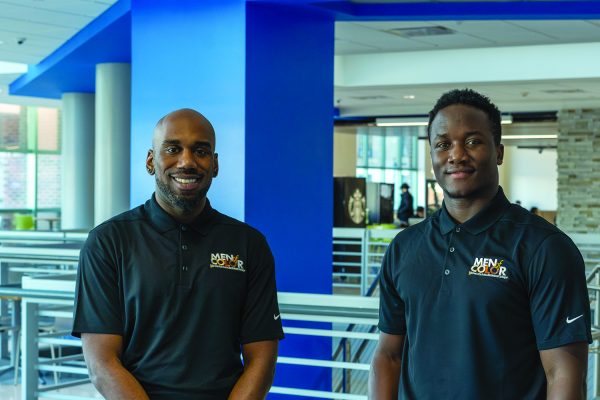 (From left to right) Steve Williams and William Musoke, MATC student members of Men of Color Initiative (MOCI) and the Black Student Union (BSU).