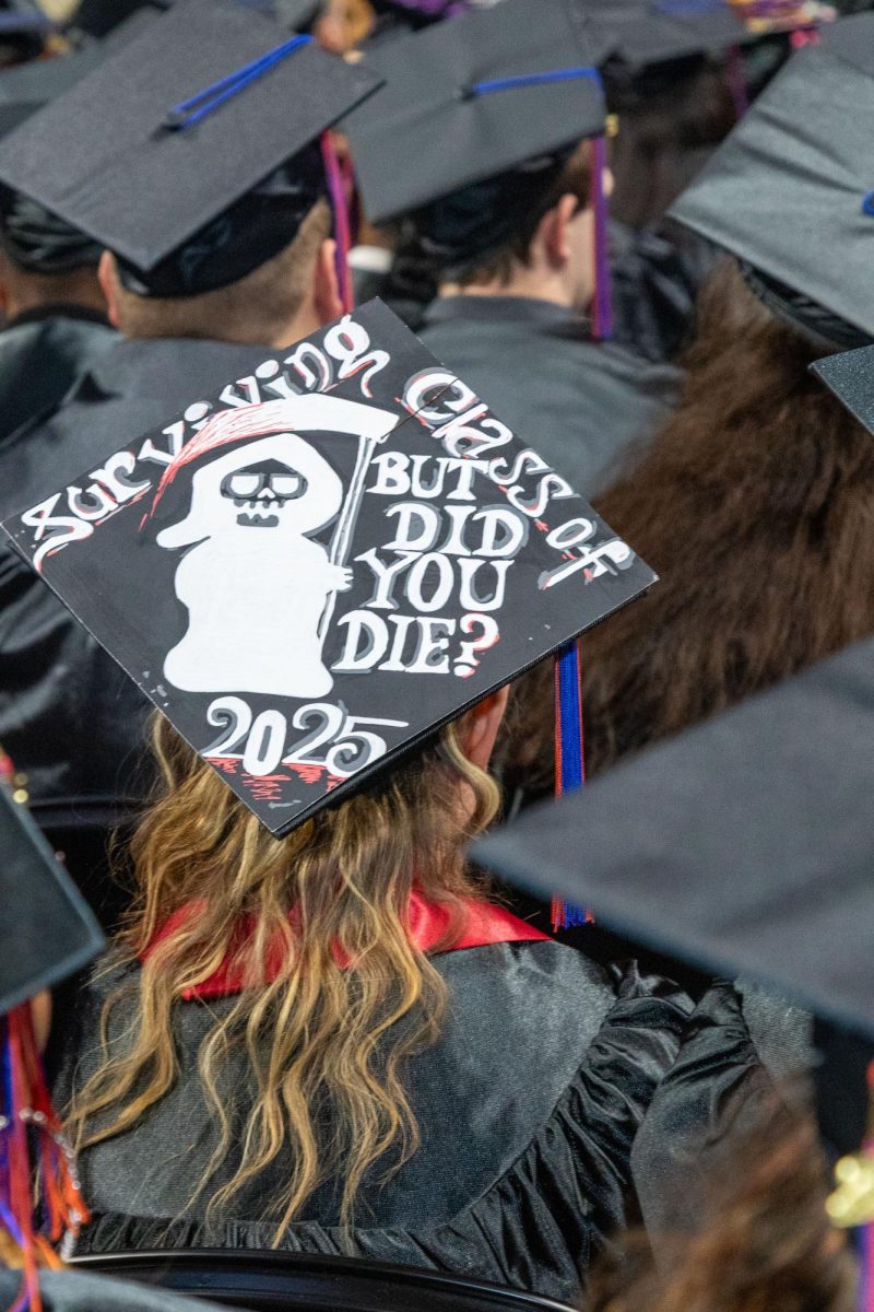 Many students express their individuality on their caps to stand out from the crowd.