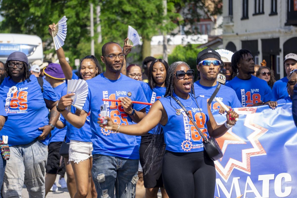 MATC students, staff, and faculty members walk and celebrate in the Juneteenth Parade on Thursday June 19, 2025. 