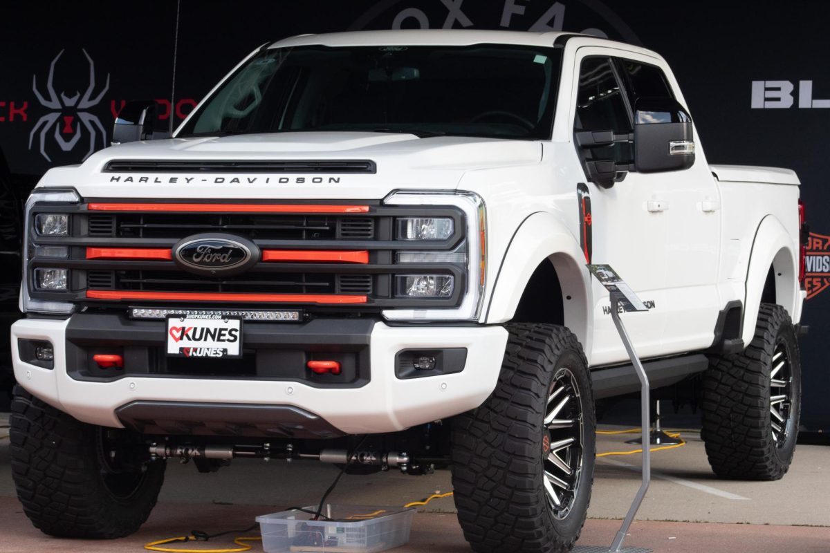 A Harley-Davidson truck is on display at 2025 Harley-Davidson Homecoming Festival, July 10-13.