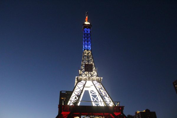  A replica of the Eiffel Tower can be seen in downtown Milwaukee for Bastille Days.
