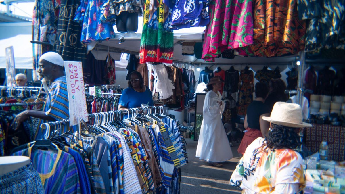 People shopping at the Black Arts Fest on the the Summerfest grounds on August 2.