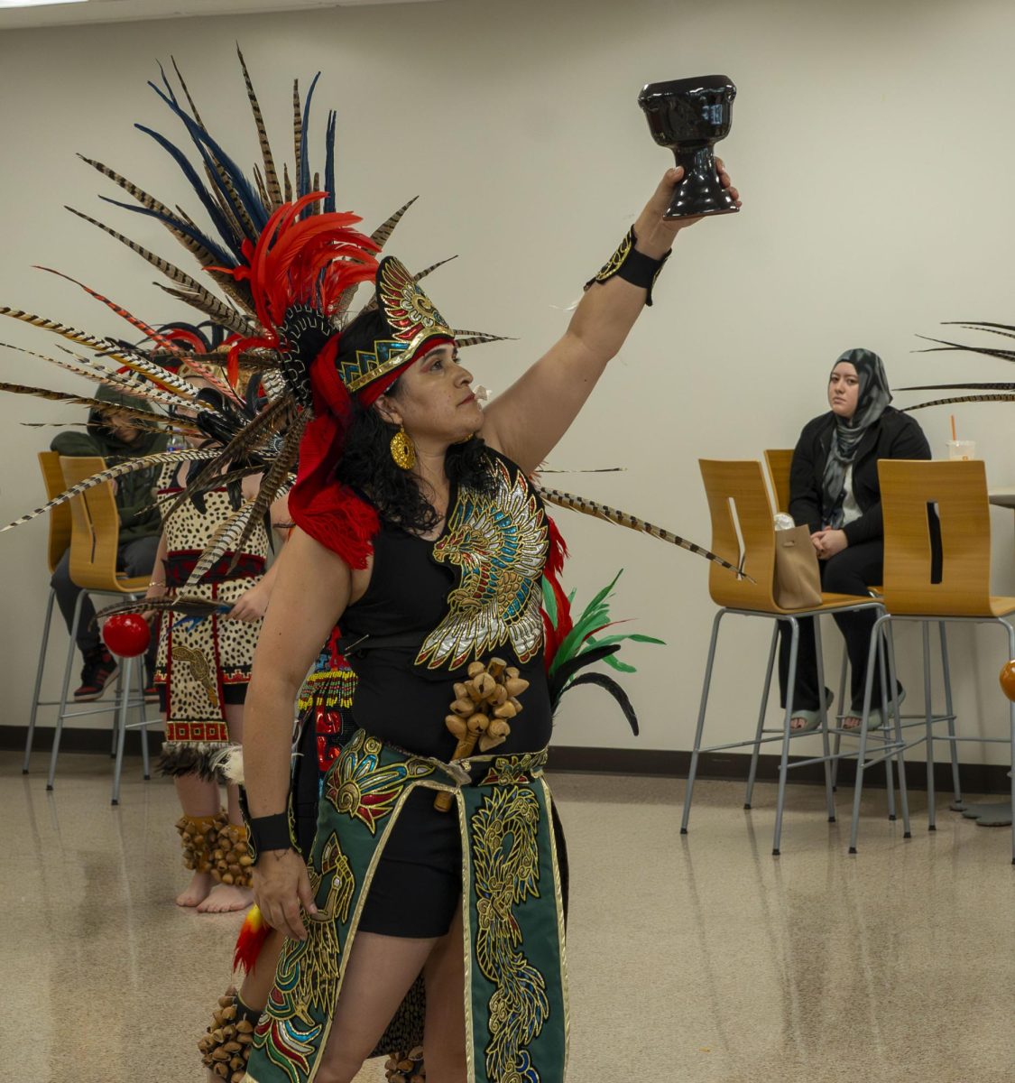 A Hispanic Heritage Month event featured Aztec dancing at the Oak Creek Campus.