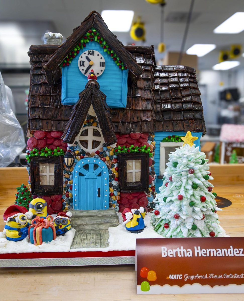 A gingerbread house made by Bertha Hernandez, a Baking & Pastry Arts student at MATC won an Honorable Mention award.