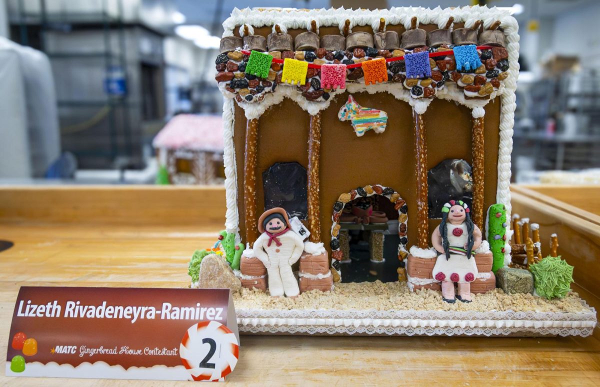 A gingerbread house made by Lizeth Rivadeneyra-Ramirez, a Baking & Pastry Arts student at MATC.