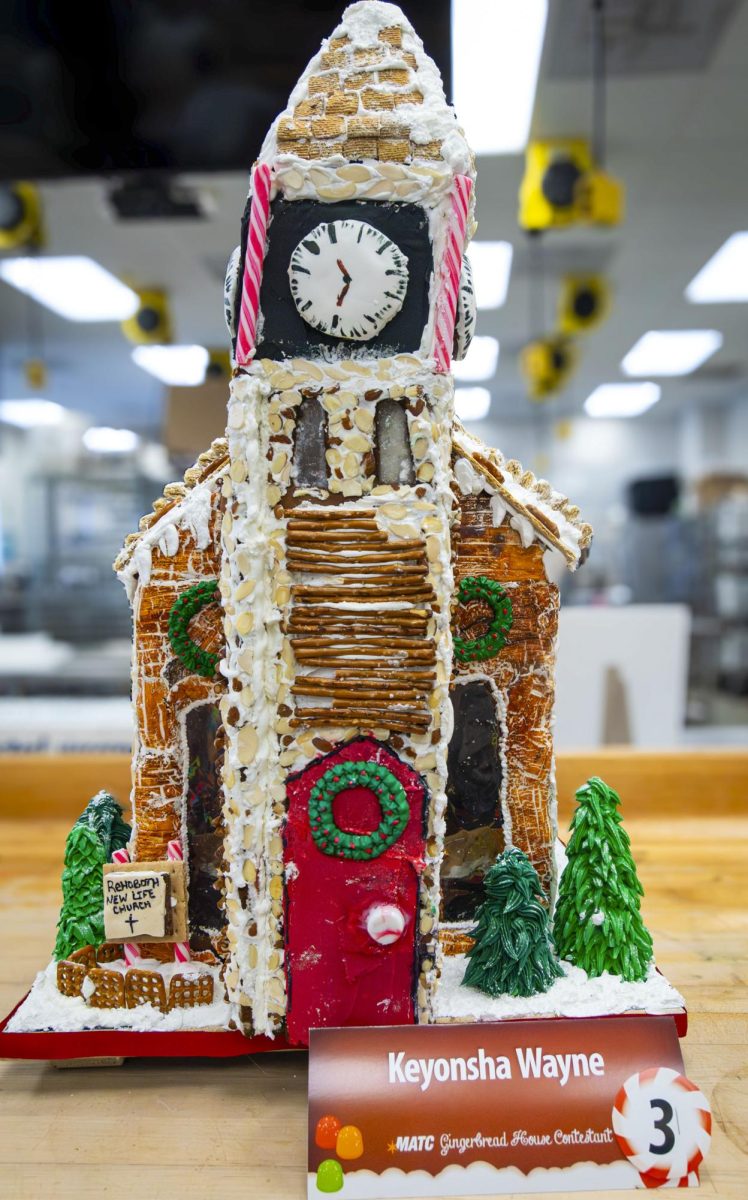 A gingerbread house made by Keyonsha Wayne, a Baking & Pastry Arts student at MATC.
