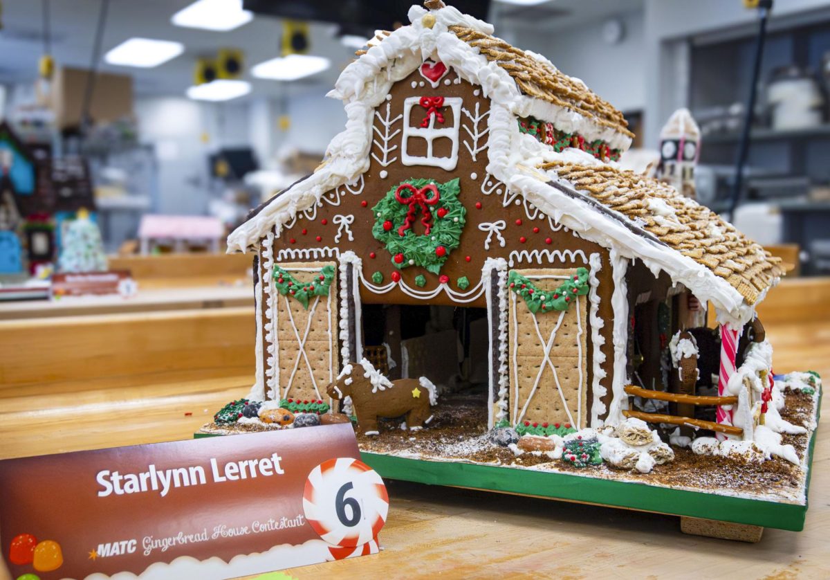 A gingerbread house made by Starlynn Lerret, a Baking & Pastry Arts student at MATC won a Second Place award.
