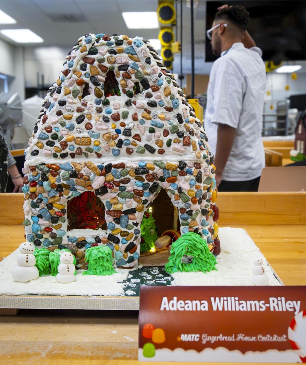 A gingerbread house made by Adena Williams-Riley, a Baking & Pastry Arts student at MATC.