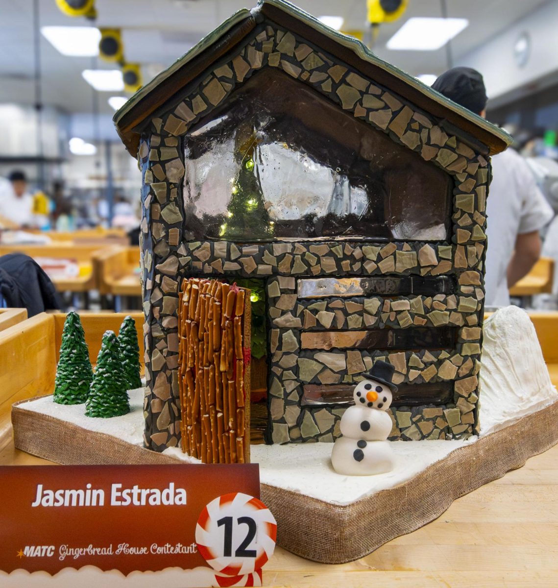 A gingerbread house made by Jasmin Estrada, a Baking & Pastry Arts student at MATC won a First Place award.