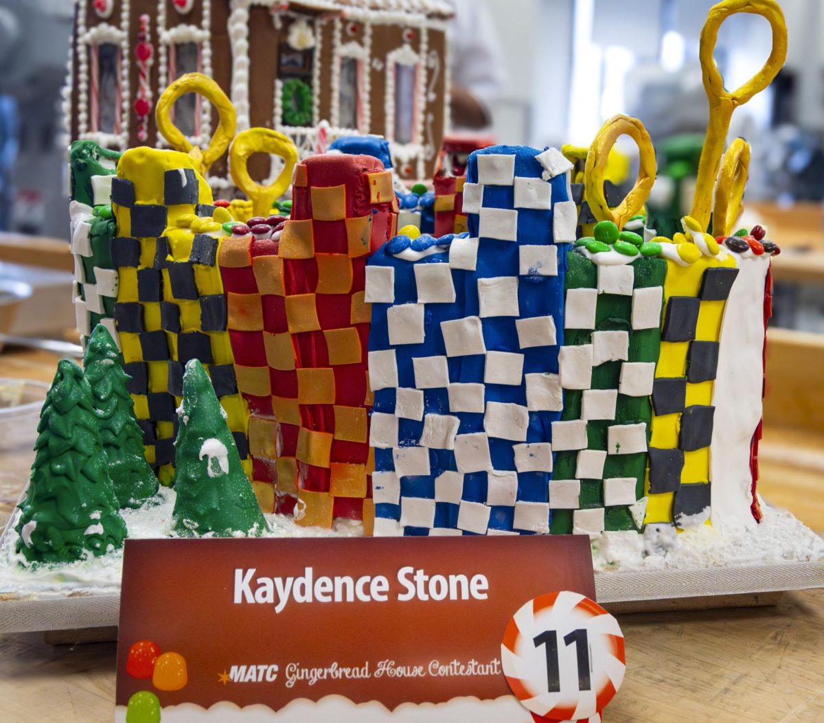 A gingerbread house made by Kaydence Stone, a Baking & Pastry Arts student at MATC, won the People's Choice award.