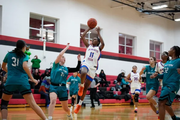 Photo from the Stormers 68-65 win over Oakland College provided by MATC athletics.