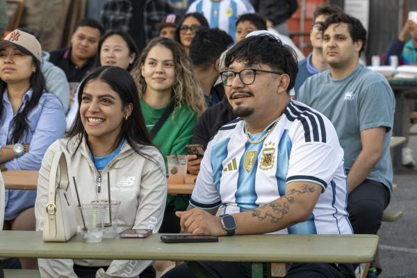 Fans locked into the action during Argentina's 3-0 win vs Algeria