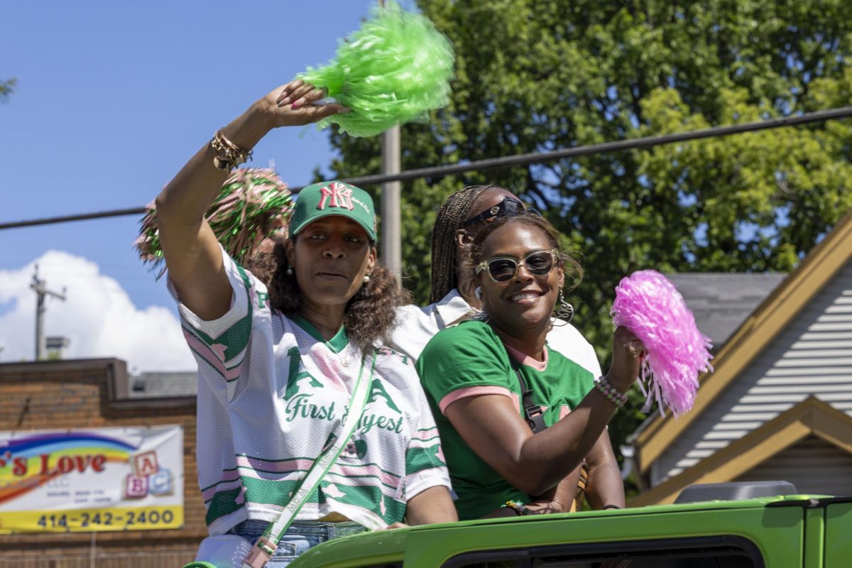 Members of the Alpha Kappa Alpha sorority participate in the 2026 Juneteenth Jubilee Parade