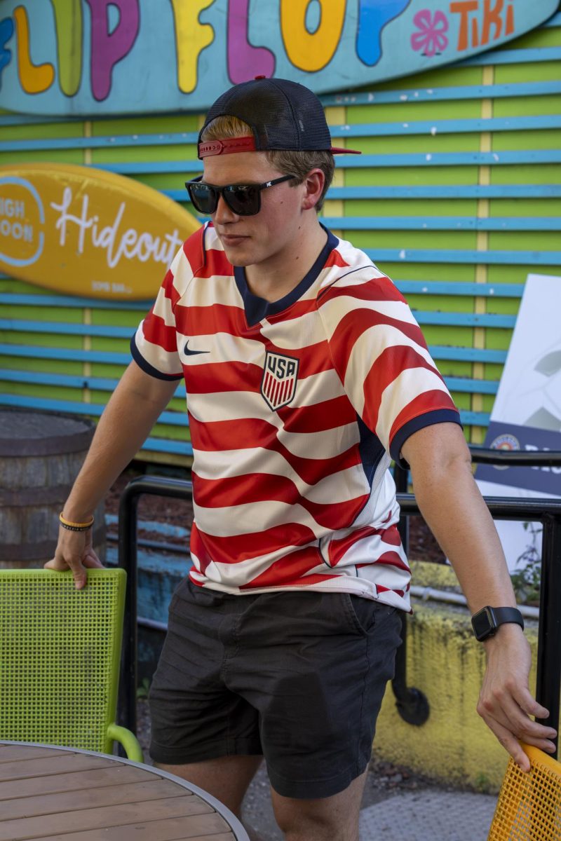 USA fan claims his spot for the round of 32 matchup against Bosnia and Herzegovina 